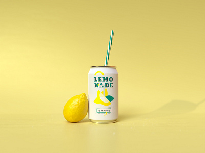 Lemo Nade 3d branding can cgi design fruit illustration lemon logo minimal product design realism rendering vectary vector yelow