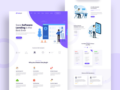 SaaSpik - App and SaaS landing HTML Template 2019 trend agency branding creative design flat html icon illustration landing page minimal photoshop saas landing saas website startup template typography ui ux web