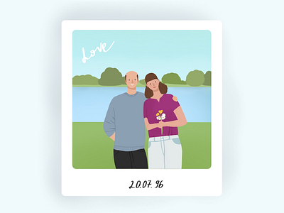 My lovely parents. 2d character characterdesign colorful couple cute family flat illustration love nature portrait procreate