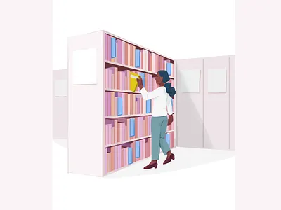 Library business illustration library office photoshop pink website