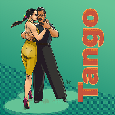 Tango dance digital 2d illustration illustrator photoshop poster art