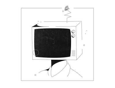 Mindless black and white design head illustration illustrator inktober2019 mindless tv