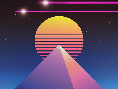 Lost pyramid 2 1980s art desert design illustrator outrun photoshop retro retrowave space synthwave vaporwave