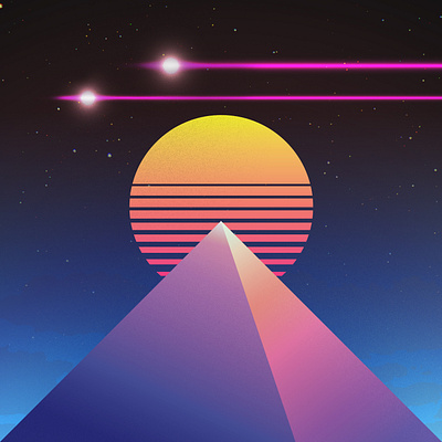 Lost pyramid 2 1980s art desert design illustrator outrun photoshop retro retrowave space synthwave vaporwave