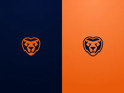 Logo Evolution blue dark design evolution light lionheart logo logodesign mitchloewenherz orange portfolio