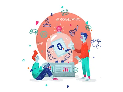 Inventor or engineer? ai branding character design development illustration invention machine learning vector vector illustration vectors