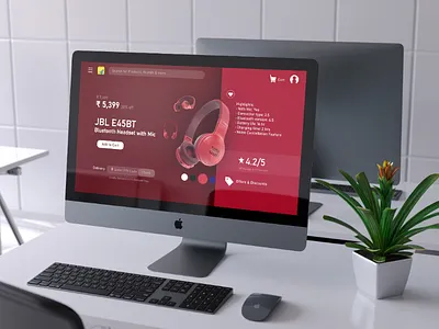 UI Design for Flipkart big billion day bluetooth design flipkart graphic headphones headset jbl minimal red scratch shadow shopping ui user interface website