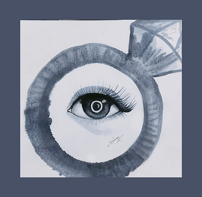 Inktober Day 1 - Ring concept art dailychallenge day1 emotion eye inktober inktober2019 painting quick sketch ring watercolor