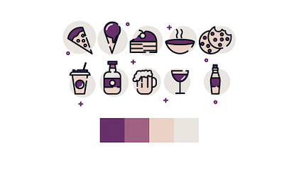 Icons design drink flat flatline food icon icons line logo vector