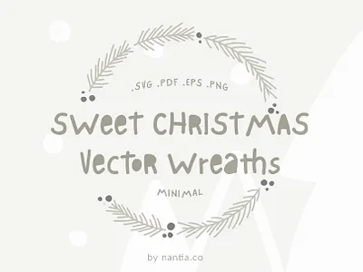 Sweet Christmas Vector wreaths christmas graphics digital wreath illustration illustration art minimal wreaths vector wreaths