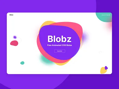 Blobz landing page blobs bubbles css design flat interaction