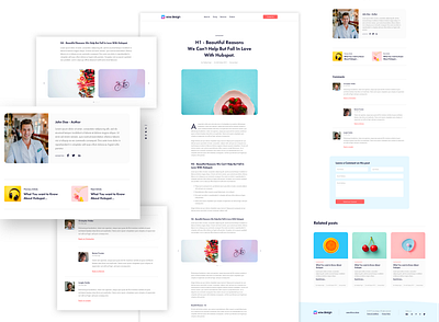 Blog Post Page article author blog blog design blog post blog posts comment form comments figma hubspot post page related post single blog post sketch slider webdesign wordpress