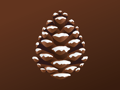 Pinecone christmas gradient holiday illustration vector winter