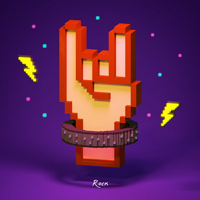 Rock art pixel rock voxel