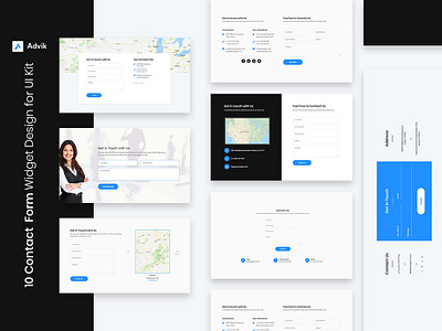 10 Contact Widget Design for Web-UI Kit contact contactfrom elements landingpage leadgeneration psdtemplate uicomponents uidesign uikit webdesign website widgets