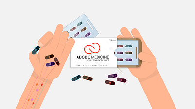 #Adobe#Medicine#User branding creative designs hands illustrations medicine simple vector