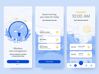 Productivity Watch application design drawing fireart illustration mobile mobile ui ui ui design ux