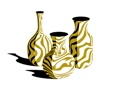 Vases study illustration marble vases vector