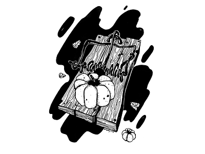 The Bait. Inktober 2019, day 3 bait black and white dip pen drawing drawing challenge drawing ink hand drawing illustration inktober inktober2019 pumpkin trap