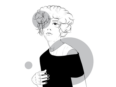 Graphic Portrait adobe illustrator blackandwhite bubble girl graphic illustration people portrait