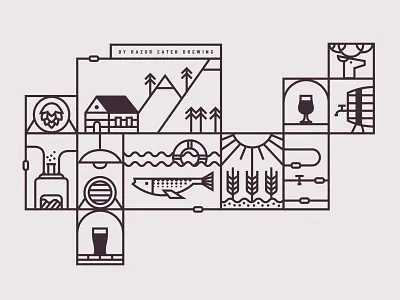 Craft beer brewery illustration beer bold brewery geometry glass hop illustration line mark mascot minimal theme design