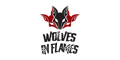 Logo Wolves in flames animal black branding corporate design flames flat illustration logo logo design logotype vector wolves