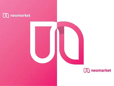 Neomarket logo brand brand identity branding clean design ecommerce icon illustration logo online store pink pink logo typography