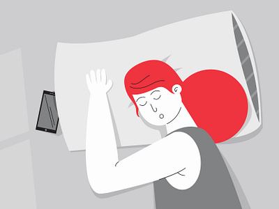 Sleepy head 2d character explainer video illustration indoor minimal sleeping sleepy storyboard vector visual style woman