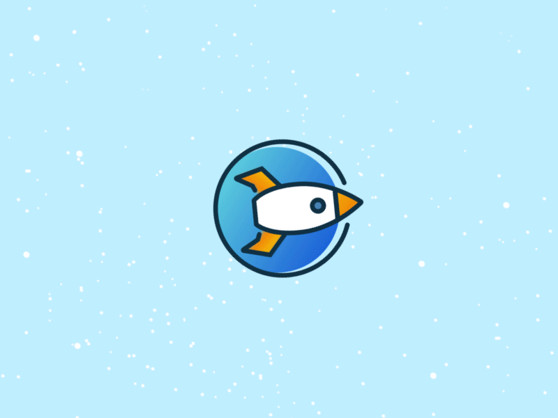 Crypto Rocket Logo animated gif animation branding fun graphic illustration logo rocket vector