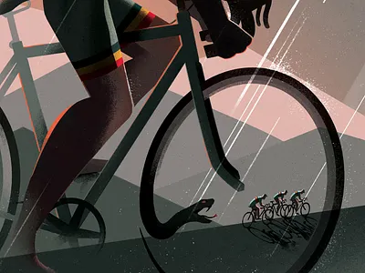 Betrayal conceptual cycling digital editorial eleni debo folioart illustration landscape sport texture