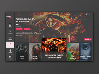 Home cinema video streaming app design application design dark dark mode dark ui design dribbbling opengeekslab ui ux videoapp videostreamingapps webdesign website design