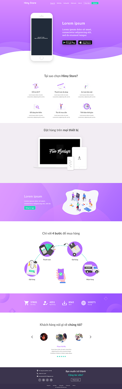 Landing Page Himy Store design ui