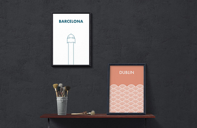 Barcelona / Dublin Posters barcelona catalunya cities color colour countries dublin ireland minimal minimalism minimalist pattern patterns poster poster art poster design spain studio