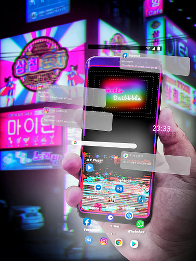 Glitch Hello Dribbble art cyberpunk debut design firstshot glitch hello dribble hellodribbble mobile