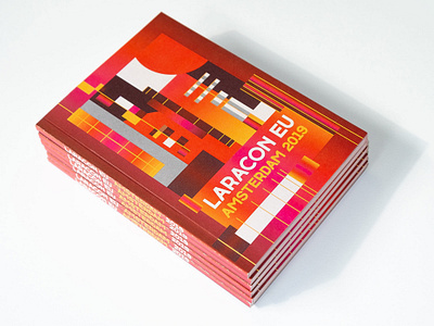 Laracon conference booklet book design booklet branding conference custom typography developer developers festival graphic design grid illustrator laracon laravel logo logotype patterns typography vector