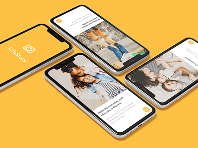 LifeStory Photo Book App app design minimal modern pastel photo book photobook print ui ux yellow yellow app