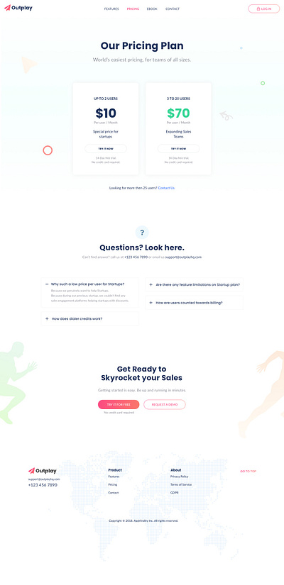 Outplay Pricing Page pricing page saas website website