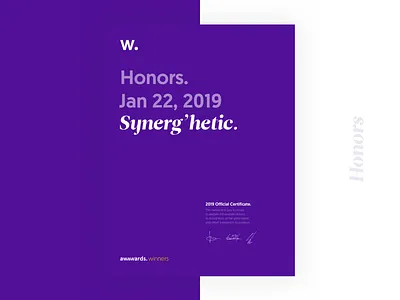 Honors owners art direction awwwards brand brand identity branding graphic desgin identity illustration rebrand synerghetic ui design visual identity winners