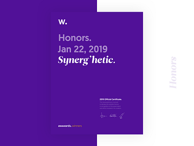 Honors owners art direction awwwards brand brand identity branding graphic desgin identity illustration rebrand synerghetic ui design visual identity winners