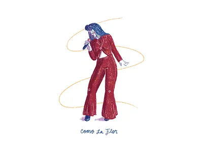Selena - Como La Flor illustration music selena