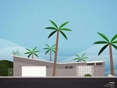 Palm Springs 2 architectural architecture california illustration midcentury midmod modern palm springs