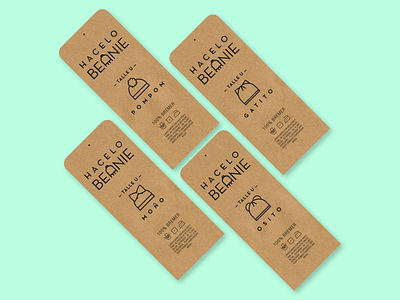 Beanie hat label branding design flat icon logo minimal vector