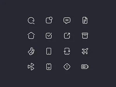 Rocketbank Icons / pt. 1 airplane app icon app icon design app icons bank banking app battery document home icon icon design icons line notification outline phone smartphone sms socks ui