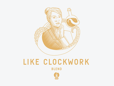 Like Clockwork branding coffee branding coffee illustration coffee packaging illustration package design portrait