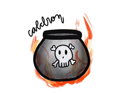 inktober day1 : caldron caldron halloween inktober procreate