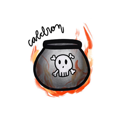 inktober day1 : caldron caldron halloween inktober procreate