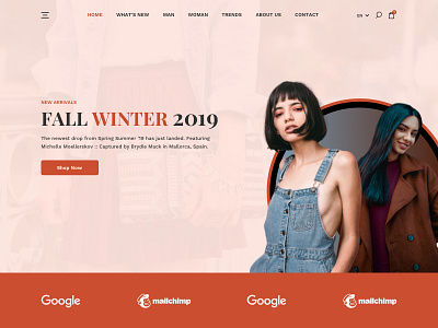 Clothing Shop Design 2019 branding clean clothing company clothing design design fashion header header design sketch ui ux webdesign website