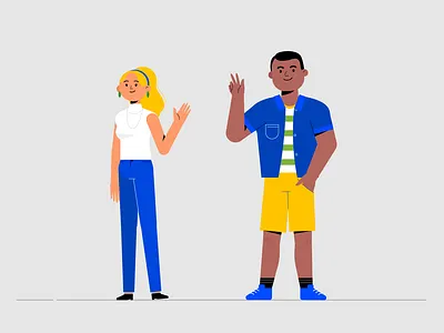 Character design 2d boy character charater design flat girl illustration