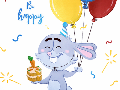 Birthday cake balloons birthday cake carrot nursery rabbit spark