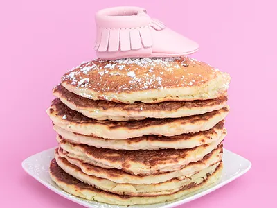 Pancake stack with a mocc on top